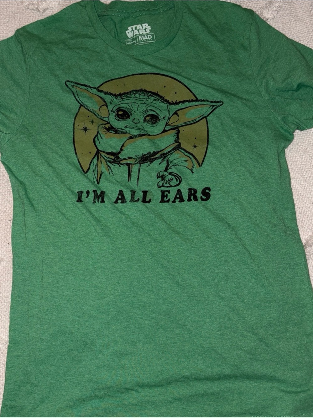 Star Wars Green "I'm All Ears" Grogu Short Sleeve Tee